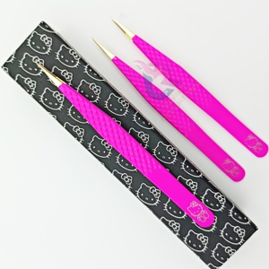 แหนบต่อขนตาปลายแหลมสีชมพูสด ทำจากสแตนเลสอย่างดี ทนทาน ใช้งานได้ยาวนาน ความแม่นยำสูง ขนาด 10 มม. แบบตรง - Product Image 4