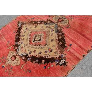 พรมตุรกีวินเทจคลาสสิกสีเบจสีแดง6.2 x 10.4ft พื้นที่ขนาดใหญ่ขนแกะยางเย็บปะติดปะต่อกันสี่เหลี่ยมผืนผ้าใหม่สำหรับพรมห้องโถงห้อง - Product Image 5