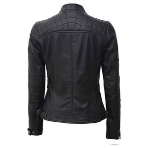 Veste de motard en cuir véritable pour femmes, respirante, élégante, coupe ajustée, personnalisable, vente en gros, mode Pakistan - Product Image 4