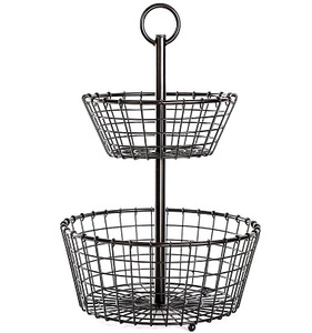 Conception moderne fil métallique créatif en fer organisateur de fruits stockage de légumes panier de service de table en maille panier de fruits de cuisine à domicile - Product Image 1