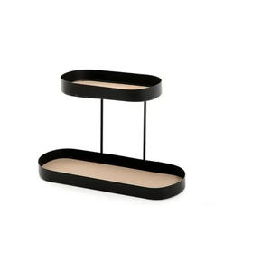 Support à gâteau à deux niveaux en métal de forme ovale pour le support de gâteau de tasse de mariage et de fête d'anniversaire - Product Image 1