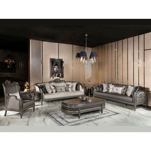 Juego de Sofás Seccionales en Forma de L de Lujo con Tapicería de Cuero PU, Diseño Tradicional para Muebles de Sala de Estar en Apartamentos - Product Image 1