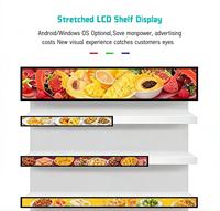 Gestrecktes LCD-Display-Streifenbildschirm für Regalkanten, Digitale Beschilderung für Supermarkt-Werbung, Regal-Display für den Einzelhandel