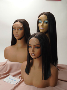 Perruque en cheveux humains avec fermeture en dentelle au milieu, perruque en dentelle frontale en cheveux humains, naturelle pour femmes, style doux bouclé - Product Image 5