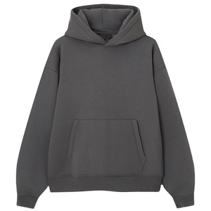 Vente en gros de 350 grammes de sweat à capuche polaire d'hiver pour hommes surdimensionnés pull à capuche vierge uni avec motif solide pour l'hiver - Product Image 2