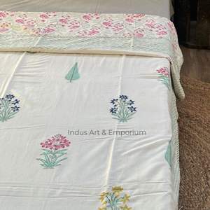 Algodón suave multi impreso dohar mano bloque estampado Boho jaipuri manta doble Dohar - Product Image 4