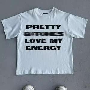 High Street Custom Men's Recortada de gran tamaño 100% Camiseta de algodón peinado Boxy Fit Tela de punto con diseño de letra serigrafiada - Product Image 5