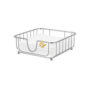 Porte-serviettes décoratif Fabrication d'acier inoxydable Argent poli Porte-serviettes Articles de cuisine Mouchoirs de comptoir de mariage - Product Image 1