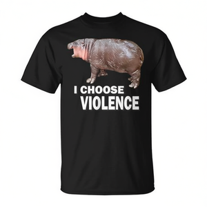 Camiseta I Choose Violence Meme, unisex, para adultos, manga corta, cuello redondo, impresión digital - Product Image 3