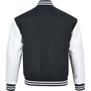 Veste universitaire pour homme, noire et blanche, à boutons, style baseball, veste décontractée, streetwear, vêtement d'extérieur, veste bomber universitaire - Product Image 2
