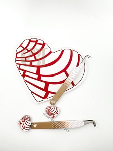 Último azulejo de pestañas acrílico sostenible en forma de corazón con llavero e imán para pinzas de extensión de pestañas azulejo de pestañas personalizado disponible - Product Image 3