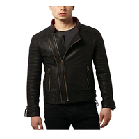 Veste en cuir de motard pour homme, nouvelle mode 2020, coupe ajustée, design avec couleur, veste en cuir pour homme adulte, vente en gros