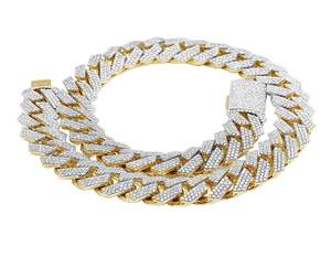 Cadena de eslabones cubanos de plata S925 chapada en oro de Hip Hop de moda con diamantes de moissanita completamente redondos regalo de boda personalizado para hombres - Product Image 3