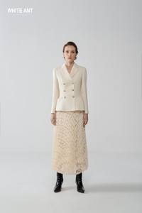 Meilleure vente Blazer à manches longues pour femmes Ensemble pour femmes BLAZER TWEED de forme classique en coton biologique Étiquettes personnalisées WHITEANT - Product Image 2