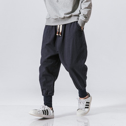 Men's Cotton Fleece Drop Crotch Sweat Pants Oversize <b>Light</b> <b>Weight</b> Gym Wear with Plus Size Feature for Winter Season - Product Image 4