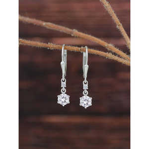 Bijoux ornés plaqué or 18 carats boucles d'oreilles pendantes solitaire vintage pour femmes avec pendentif en perle de grenat améthyste - Product Image 2