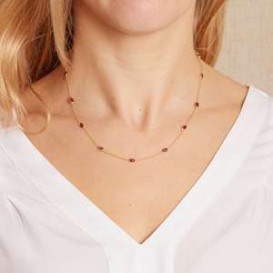 Collier superposé tendance et élégant avec pierres précieuses rubis en argent sterling 925 de qualité AAA, cadeau de mariage pour la mariée - Product Image 3