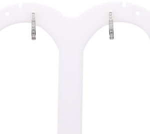 Pendientes de aro de oro rosa de 14 quilates minimalistas Ajuste de canal elegante con diamantes redondos naturales Elegancia diaria sutil - Product Image 2