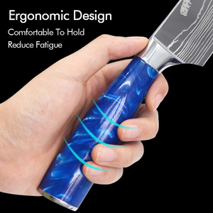 Cuchillo de chef de cocina OEM de alta calidad personalizado al por mayor patrón de láser Damasco de acero inoxidable de alto carbono con funda de cuchillo - Product Image 3