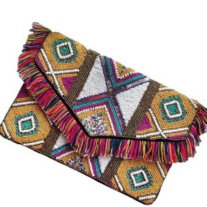 Bolso de estilo bohemio hecho a mano con bordado de cuentas de nuevo diseño para fiesta y Noche de mujer - Product Image 1