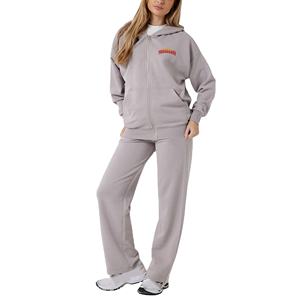OEM/ODM 100% Cotton Womens Tracksuit Loose Fit Drop Shoulder <b>Full</b> <b>Zip</b> <b>Up</b> <b>Hoodie</b> & Flared Trouser Customised Women Jogging Set - Product Image 1