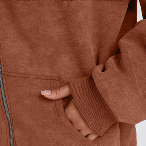 Sweat à capuche oversize pour femme avec fermeture éclair, toutes tailles disponibles, fournisseur direct d'usine, vêtements décontractés, sweat à capuche zippé pour femme - Product Image 6