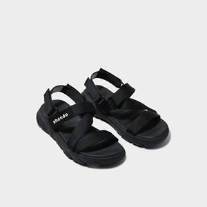 SHONDO F6 Antimol Aleación Punta abierta Sandalias deportivas Estilo casual con Parche de goma con logotipo SH Servicio OEM de Vietnam negro completo - Product Image 4