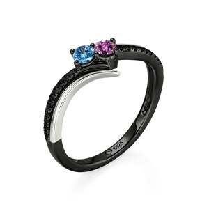 Anillo de boda Jeulia Parallel Meet personalizado con piedra de nacimiento para mujer - Product Image 2