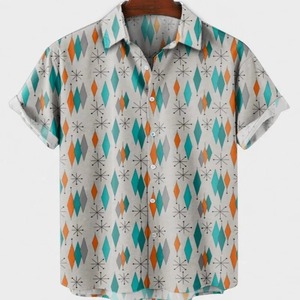 2025 hommes élégant rétro Art imprimé lin pour Polo vente chaude été bouton haut confortable Jersey à manches courtes - Product Image 5