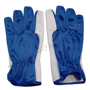 Ensemble de paume en cuir de chèvre véritable Gants de travail de sécurité Gants de mécanicien en cuir d'aile Pouce arrière - Product Image 4