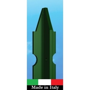 Sezione del palo con rivestimento in plastica verde in ferro rivestito Mm30X30X3 250 cm altezza resistente ed elegante prodotto per scherma - Product Image 1