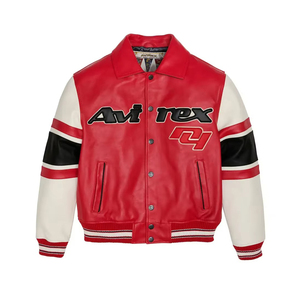 Hombre Chaquetas Nueva Edición Hombre Rojo Avirex Alta Calidad Real Cuero Venta Bomber Chaqueta de cuero para hombre - Product Image 1
