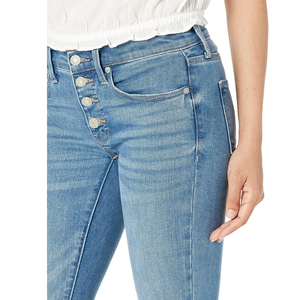 Latest Trending High Quality Women's Skinny Slim Fit Jeans Casual Light Blue Washed <b>Pants</b> with Denim Fabric and Waist Logo - Product Image 4