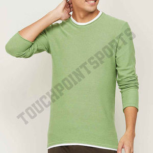 Sudadera lisa de algodón y poliéster para hombre, camisa de manga larga con cuello redondo - Product Image 5