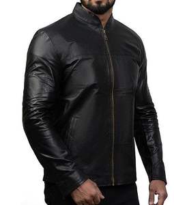 แจ็กเก็ตหนังสลิมฟิตสีดำถ่าน - Product Image 2