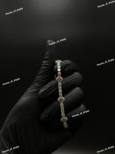 Bracelet tennis en moissanite orange avec pierre centrale, finition argentée, pour femme, idéal pour les soirées, bijoux classiques effet diamant - Product Image 3