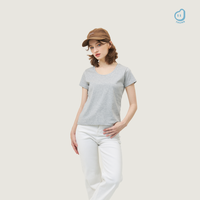 T-shirt U Tee de haute qualité conçu sur mesure pour femmes 100% coton Lady Collection Impression de broderie de logo personnalisé Fabriqué en Thaïlande