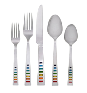 Vajilla hogar cocina Mesa decoración cubiertos mango de color boda hogar cubiertos cuchara tenedor cuchillo - Product Image 2