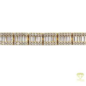 Wholesale Gorgeous Fancy Unisex 925 Sterling Silver Gold Plating Round <b>Baguette</b> Shape Lab Grown Diamond <b>Bracelet</b> - Product Image 4