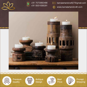 Bougeoir en bois rustique unique antique de meilleure qualité décoration d'hôtel de restaurant à la maison exporté dans le monde entier pour Noël - Product Image 6