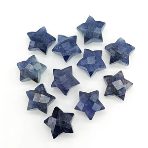 Piedra preciosa con forma de estrella facetada de iolita, piedra preciosa tallada a mano suelta de iolita Natural, Briolette de estrella para la fabricación de joyas, 10mm - Product Image 5