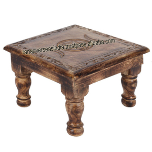 Table d'autel en bois de vente chaude de haute qualité avec pentagramme et conception de triple lune pour le païen wiccan et la méditation - Product Image 1