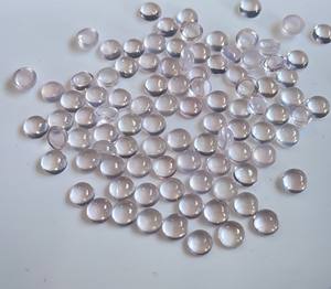 โรสควอตซ์สีชมพูธรรมชาติทรงกลมแบบคาโบชอง 3 มม. ด้านหลังแบน - โรสควอตซ์สีชมพูทรงกลมแบบหลวม - Product Image 1