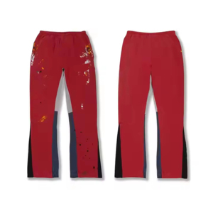 OEM Vente en gros Conception de bande de roulement Logo personnalisé Pantalon évasé Streetwear Pantalon évasé à rayures surdimensionné avec poches latérales Pantalon évasé de haute qualité pour hommes - Product Image 3