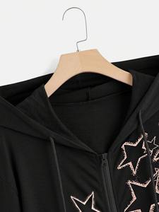 Sudadera Unisex de Moda Invernal 100% Algodón con Lavado Decolorado, Estilo Urbano, con Bordado y Detalles Decorativos de Pedrería - Product Image 3