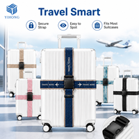 Sangle de bagage de voyage réglable en sangle élastique avec boucle à dégagement rapide en polyester/nylon, couleurs et motifs personnalisés pour valise
