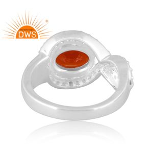 แหวนเรียงซ้อนพลอยบุษราคัมสีเงินชั้นดี925ทันสมัยล่าสุดผู้ผลิตเครื่องประดับตามสั่ง - Product Image 4