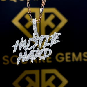Pendentif Moissanite VVS personnalisé Lettre design style Hip Hop en argent pour enfants - Product Image 3