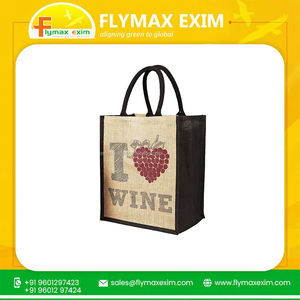 Bolsa de 6 botellas de vino ecológica personalizada Material de yute elegante para regalar con estilo Mejor precio de venta - Product Image 3