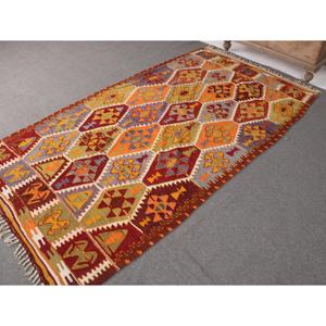 Tapis turc 4,4x8 pieds, tapis vintage, tapis ombré rouge-orange - Product Image 2